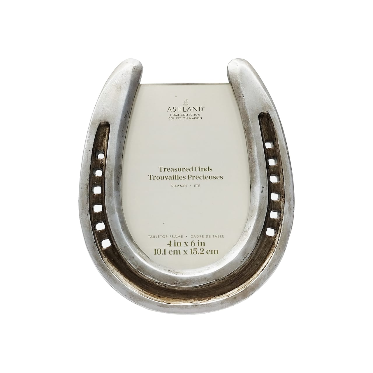 Cadre de table argenté en forme de fer à cheval de 10,2 cm x 15,2 cm Trouvailles précieuses d’Ashland